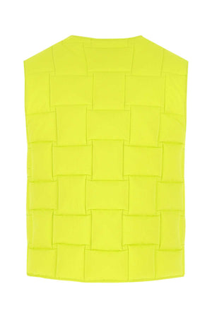 BOTTEGA VENETA Acid Green Nylon Padded Mini Vest