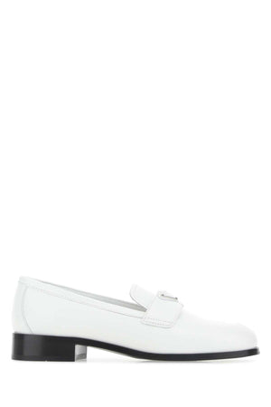 PRADA Elevated White Leather Loafers for Women