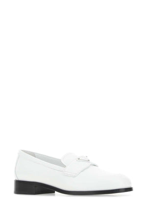 PRADA Elevated White Leather Loafers for Women