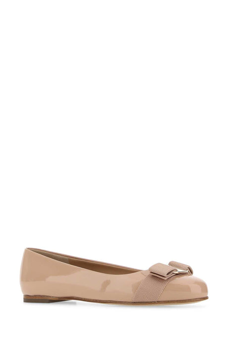 SALVATORE FERRAGAMO Pink Leather Varina Ballerinas