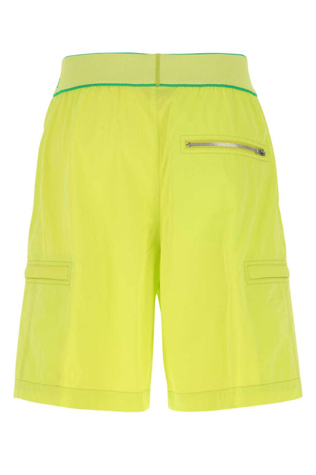 BOTTEGA VENETA Men's Mini Nylon Bermuda Shorts in Vibrant Green