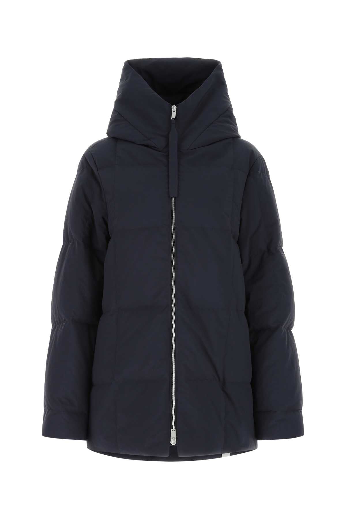 JIL SANDER Navy Blue Polyester Puffer Down Jacket for Women