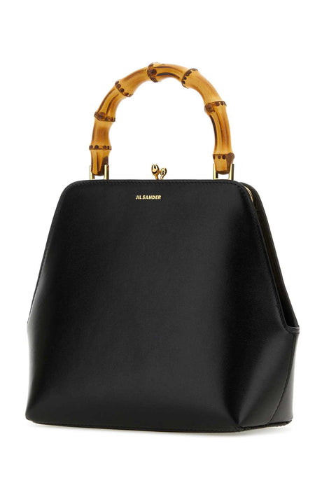 JIL SANDER Mini Leather Goji Handbag - Timeless Black