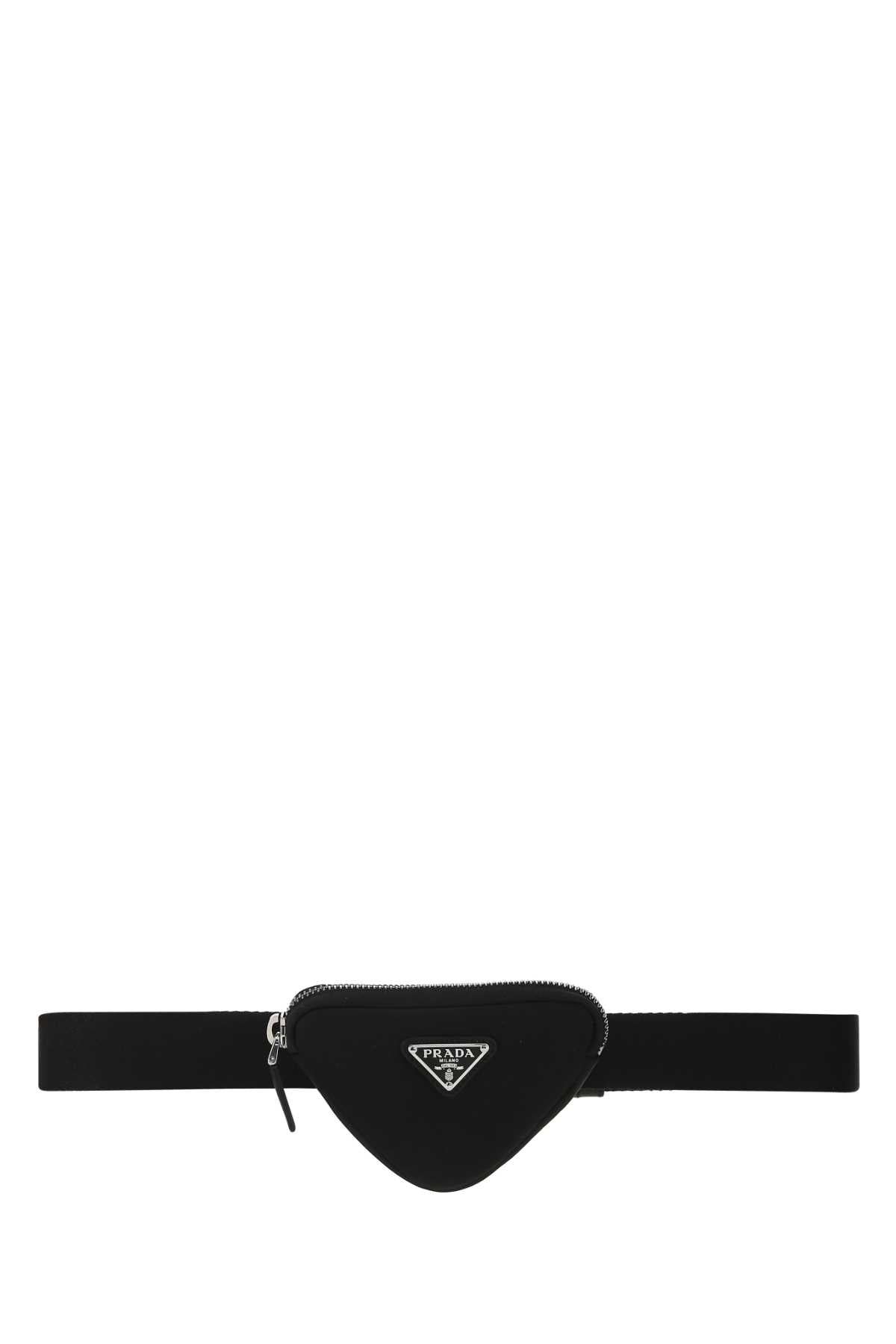 PRADA Nylon Belt with Silver Finishing for Men