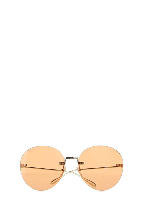 GUCCI Gold Metal Oversized Sunglasses