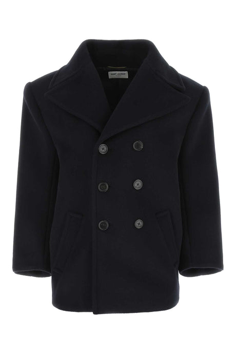 SAINT LAURENT Oversize Wool Jacket for Women - Cozy Comfort in Navy