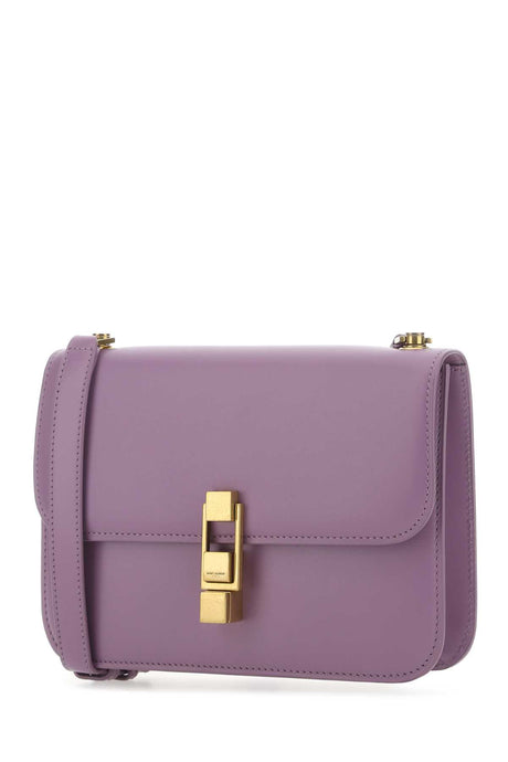 SAINT LAURENT Mini Leather Crossbody Handbag - Elegant Purple