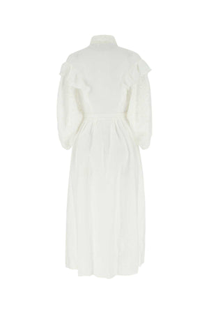 CHLOE Elegant White Linen Long Dress for Women