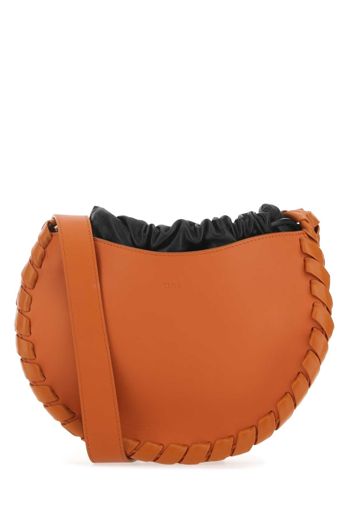 CHLOE Mini Dark Orange Leather Crossbody Handbag