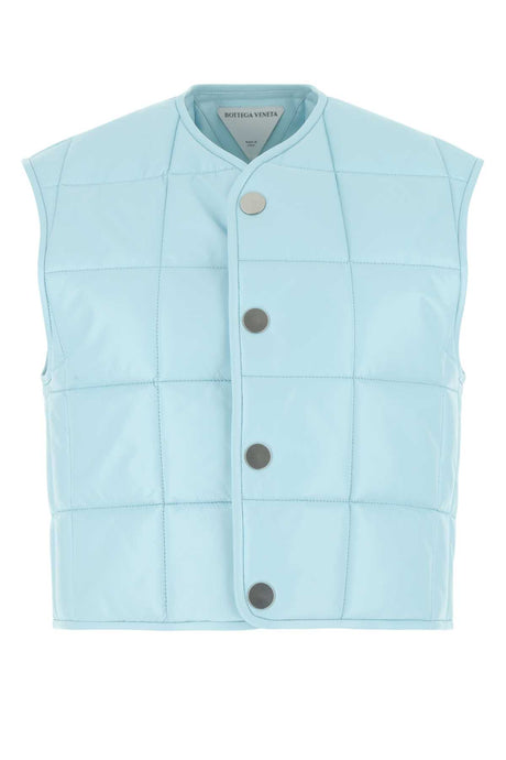 BOTTEGA VENETA Pastel Light-Blue Padded Vest for Women