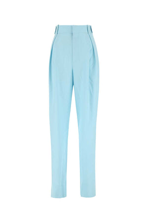 BOTTEGA VENETA Pastel Light-Blue Wide-Leg Wool Pants for Women