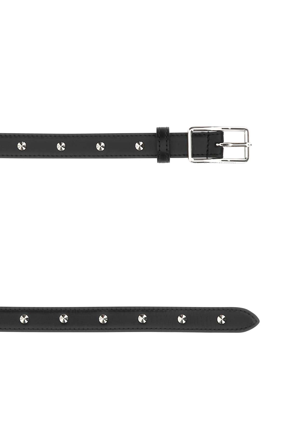 ALEXANDER MCQUEEN Elevate Your Style with the Black Leather Belt (2 cm)