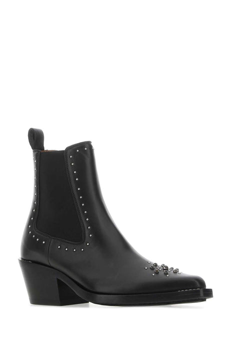 CHLOE Nellie Mini Black Leather Ankle Boots - 6 cm Heel