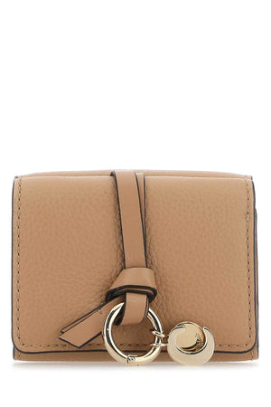 CHLOE Mini Leather Card Holder in Pink