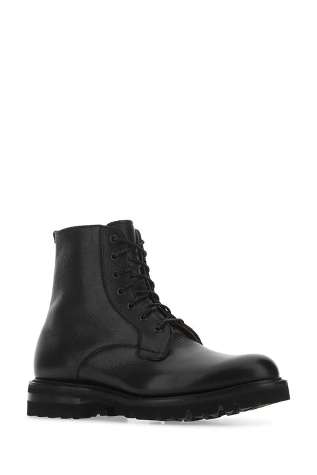 CHURCH'S Men's Classic Black Leather Ankle Boots