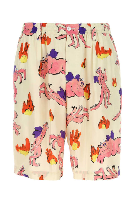 MARNI Printed Silk Bermuda Shorts