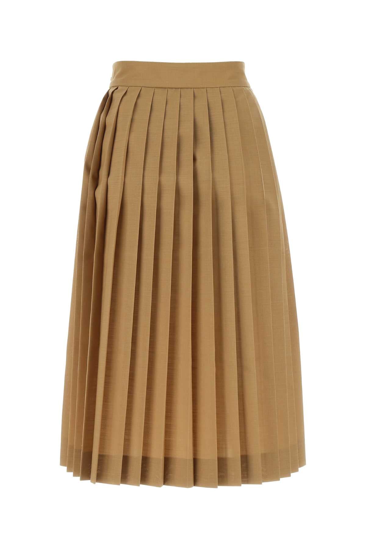 QUIRA Classic Biscuit Polyester Blend Skirt