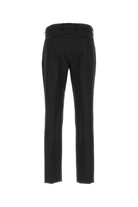 VERSACE Black Wool Blend Pants for Men - 2024 Collection