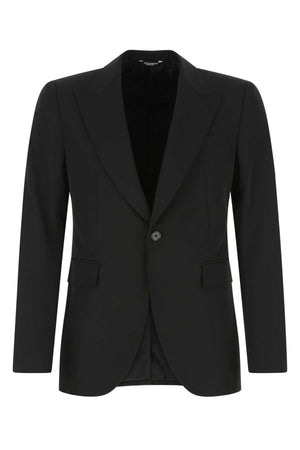 DOLCE & GABBANA Men's Black Stretch Polyester Blazer