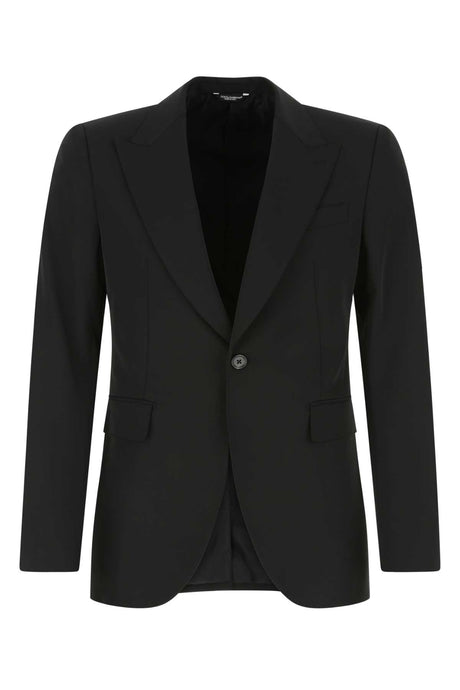 DOLCE & GABBANA Men's Black Stretch Polyester Blazer