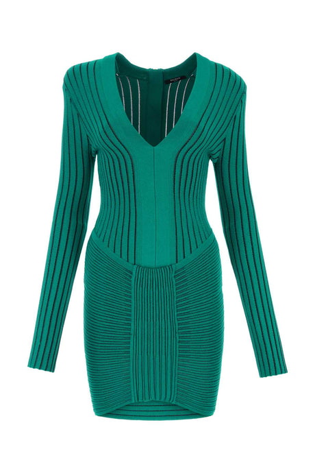 BALMAIN Chic Embroidered Striped Mini Dress