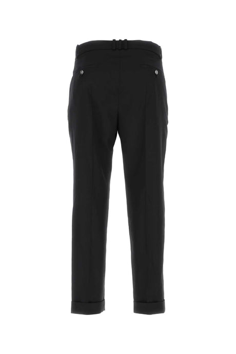 BALMAIN Classic Black Wool Pants for Men