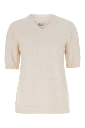 MAISON MARGIELA Ivory Cotton Blend Sweater for Women