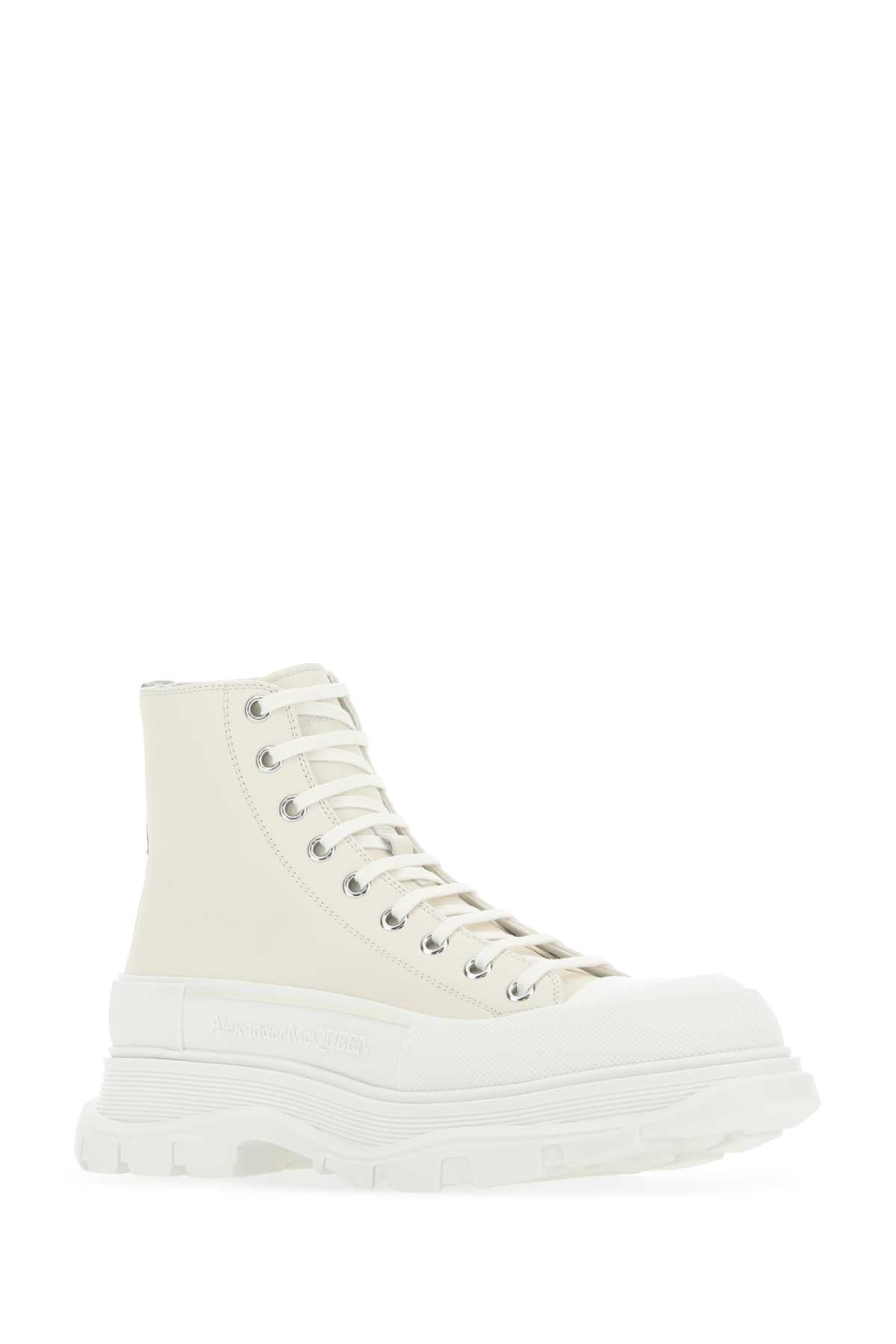 ALEXANDER MCQUEEN Sand Leather Tread Slick Sneakers for Men