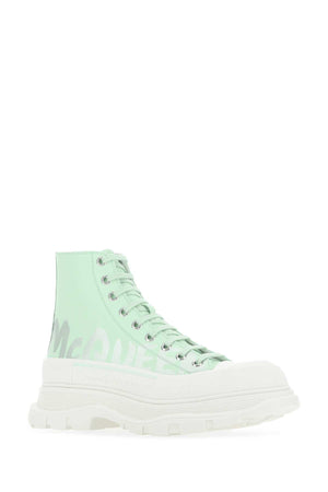 ALEXANDER MCQUEEN Leather Tread Slick Sneaker - Sea Green