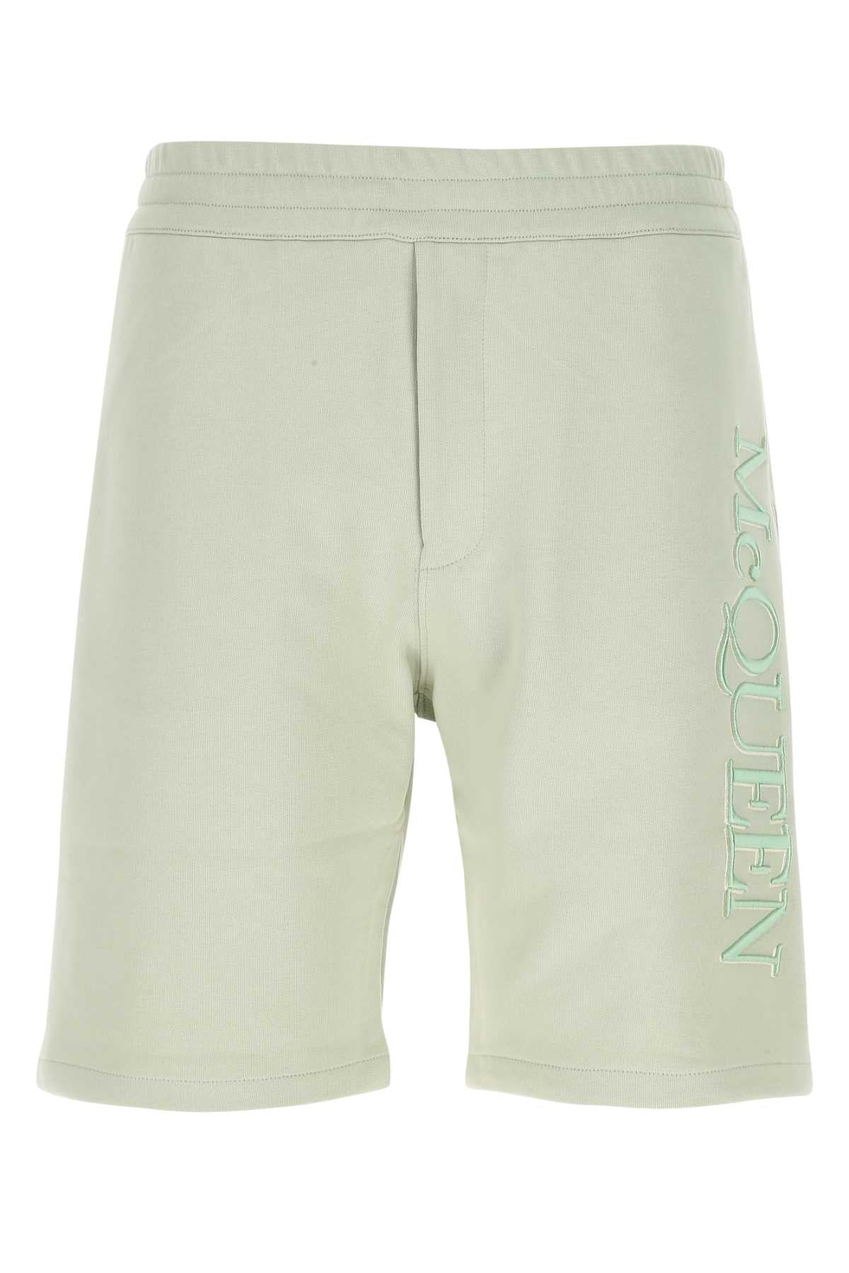 ALEXANDER MCQUEEN Pastel Green Cotton Bermuda Shorts