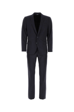 DOLCE & GABBANA Navy Blue Light Wool Martini Suit