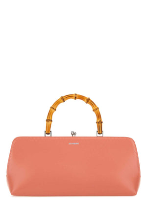 JIL SANDER Mini Salmon Leather Goji Bamboo Handbag