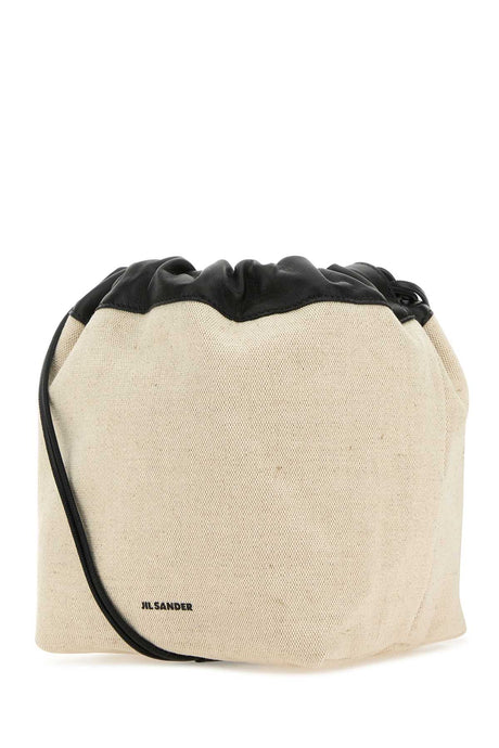 JIL SANDER Mini Canvas Dumpling Bucket Handbag