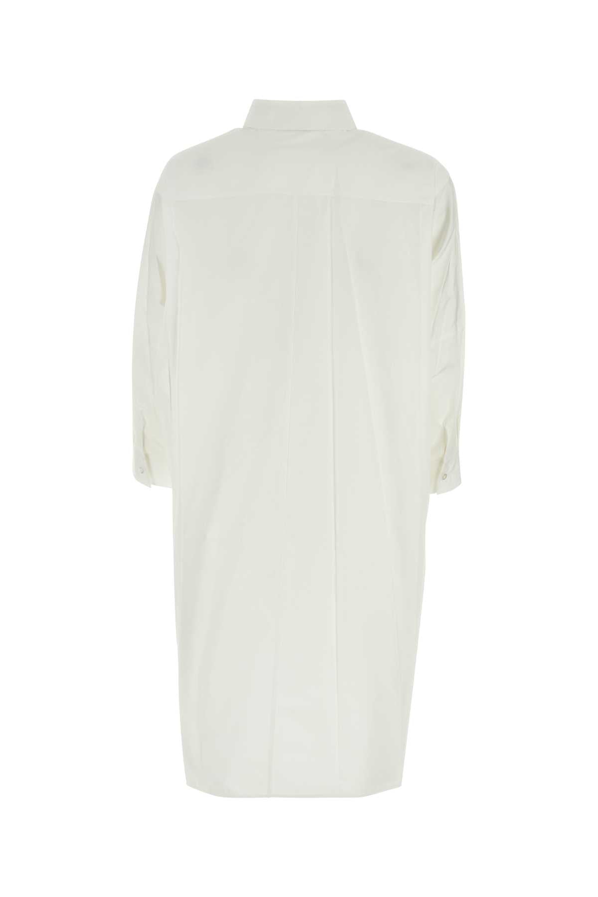 JIL SANDER Chic White Poplin Shirt Dress