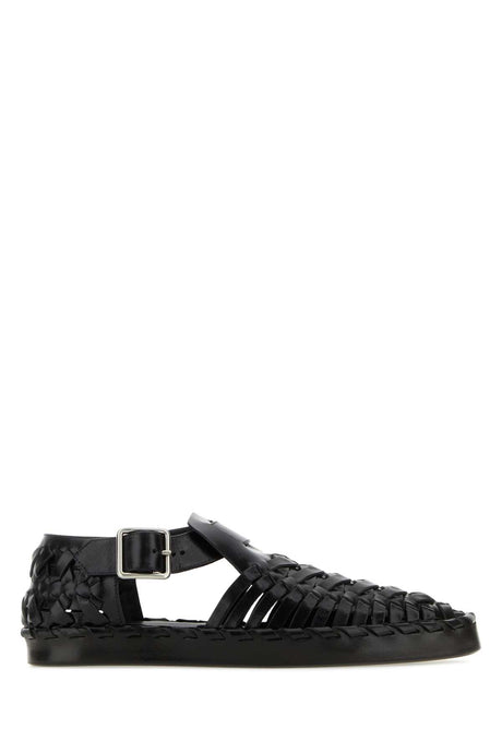 JIL SANDER Chic Black Leather Sandals