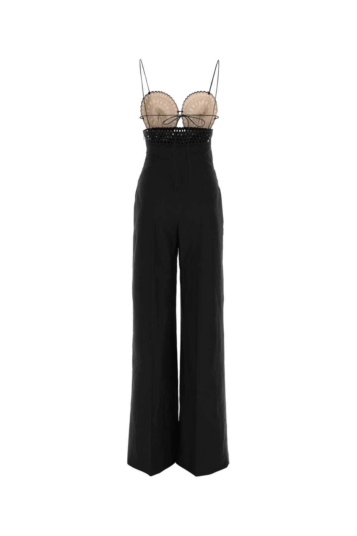 STELLA McCARTNEY Chic Black Linen Blend Jumpsuit for Women