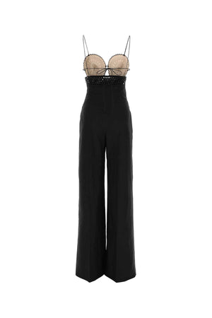 STELLA McCARTNEY Chic Black Linen Blend Jumpsuit for Women