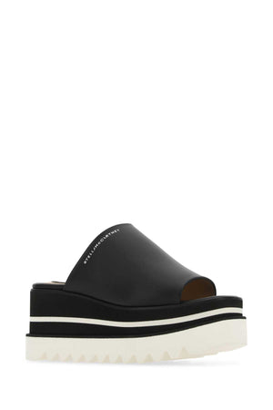 STELLA McCARTNEY Black Alter Mat Mini Heel Sneak Elyse Slippers