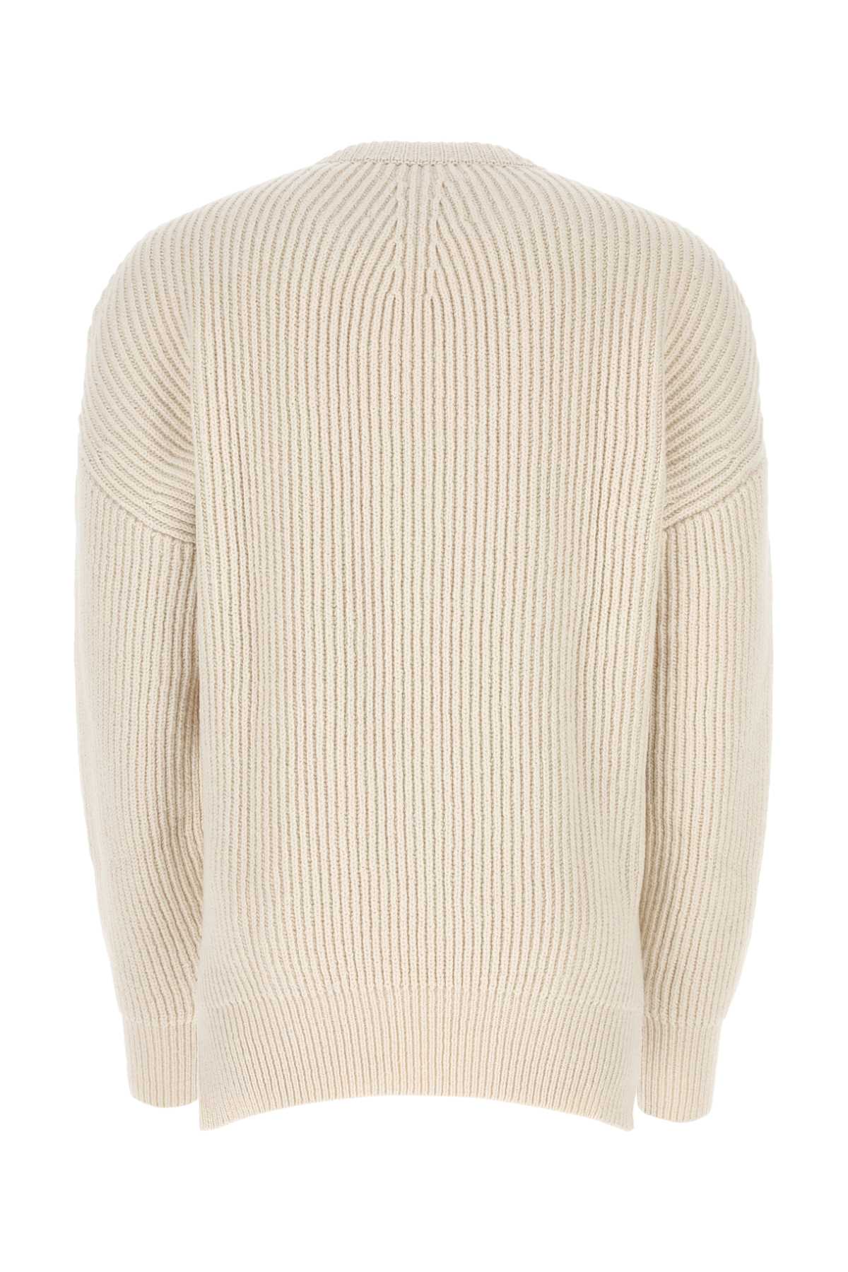 JIL SANDER Ivory Cotton and Wool Sweater for Men