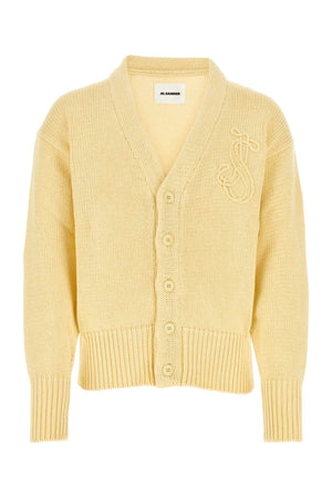 JIL SANDER Pastel Yellow Knit Cardigan for Men