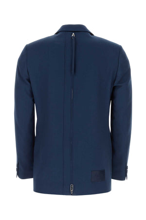 FENDI Sophisticated Blue Wool Blend Blazer for Men