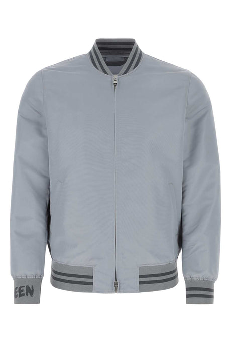 ALEXANDER MCQUEEN Modern Grey Polyester Bomber Jacket for Men