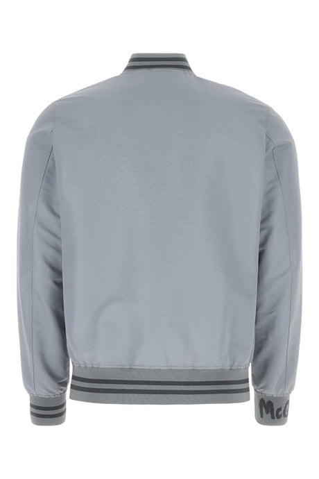 ALEXANDER MCQUEEN Modern Grey Polyester Bomber Jacket for Men