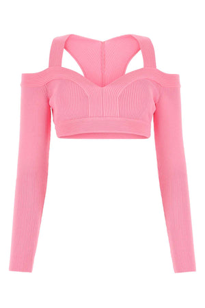 ALEXANDER MCQUEEN Pink Stretch Viscose Blend Mini Top for Women