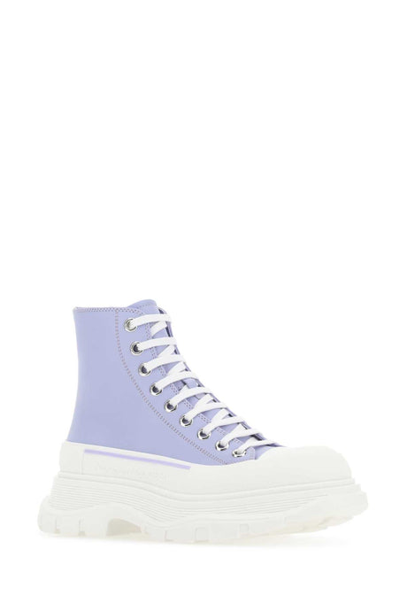 ALEXANDER MCQUEEN Lilac Leather Tread Slick Sneakers for Women