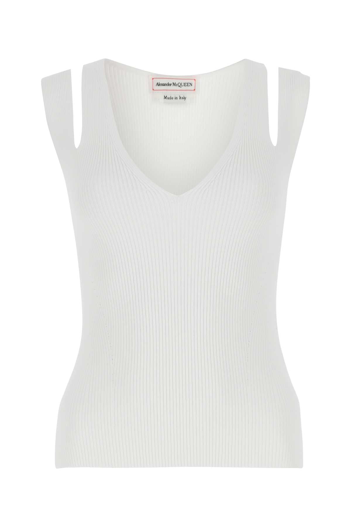 ALEXANDER MCQUEEN Chic White Viscose Blend Women's Top