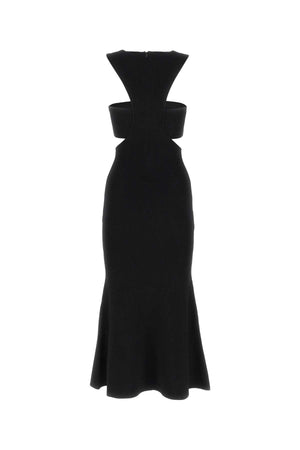 ALEXANDER MCQUEEN Chic Black Viscose Blend Long Dress