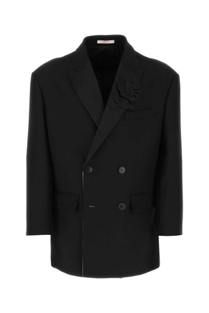 VALENTINO GARAVANI Classic Black Wool Blend Blazer for Men