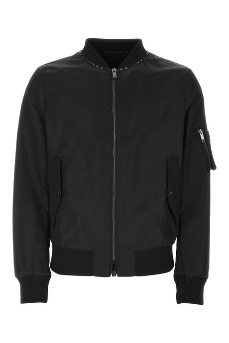 VALENTINO GARAVANI Men's Black Nylon Bomber Jacket