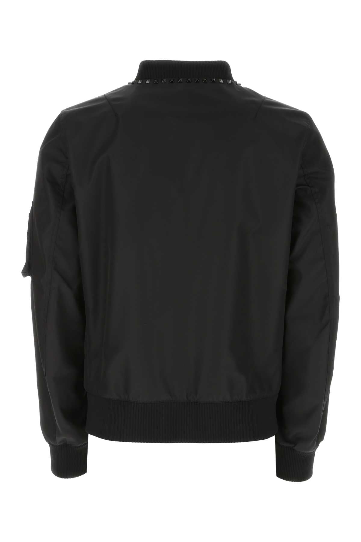 VALENTINO GARAVANI Men's Black Nylon Bomber Jacket